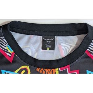 Vintage 80s/90s Retro Geometric Party Shirt - Neon All Over Print - Size Large